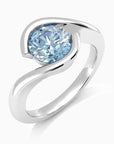 Round Cut Bezel Set Topaz Promise Ring - Irosk Australia