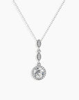 Round Moissanite Droplet Pendant with CZ Accent in Sterling Silver - Irosk Australia® - Irosk Australia