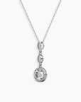 Round Moissanite Droplet Pendant with CZ Accent in Sterling Silver - Irosk Australia® - Irosk Australia