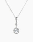 Round Moissanite Droplet Pendant with CZ Accent in Sterling Silver - Irosk Australia® - Irosk Australia