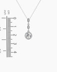 Round Moissanite Droplet Pendant with CZ Accent in Sterling Silver - Irosk Australia® - Irosk Australia