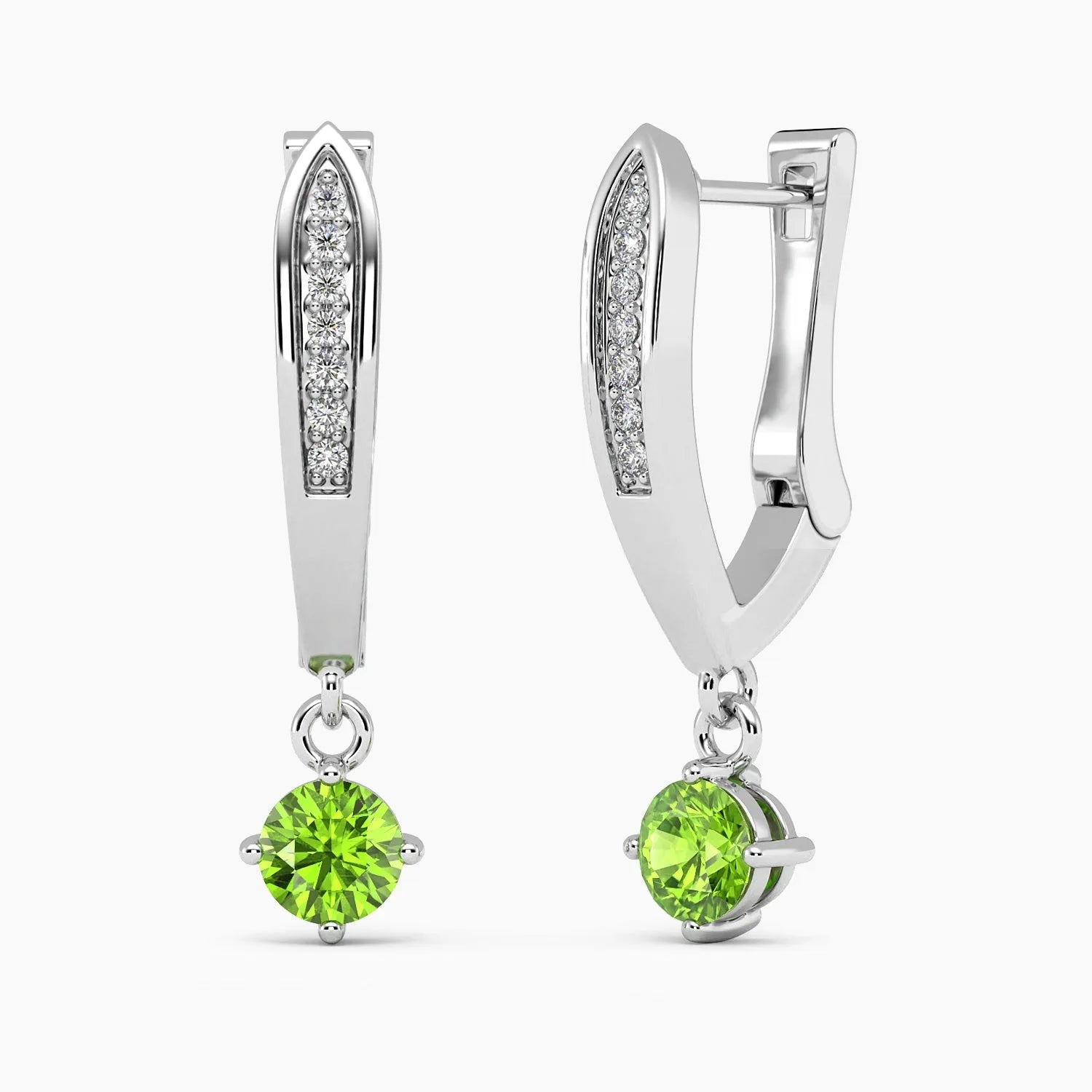 Peridot Drop Earrings in Sterling Silver