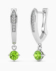 Peridot Drop Earrings in Sterling Silver