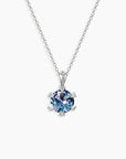Alexandrite solitaire necklace with round-cut gemstone in sterling silver – elegant June birthstone