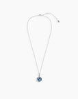 Alexandrite solitaire necklace with adjustable silver trace chain and lobster clasp – laid flat