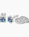 Side and back view of Alexandrite convertible stud earrings with butterfly clasp and removable disc