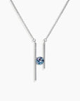 Modern Alexandrite bar pendant necklace in sterling silver – H-style vertical bar with 6 mm gemstone