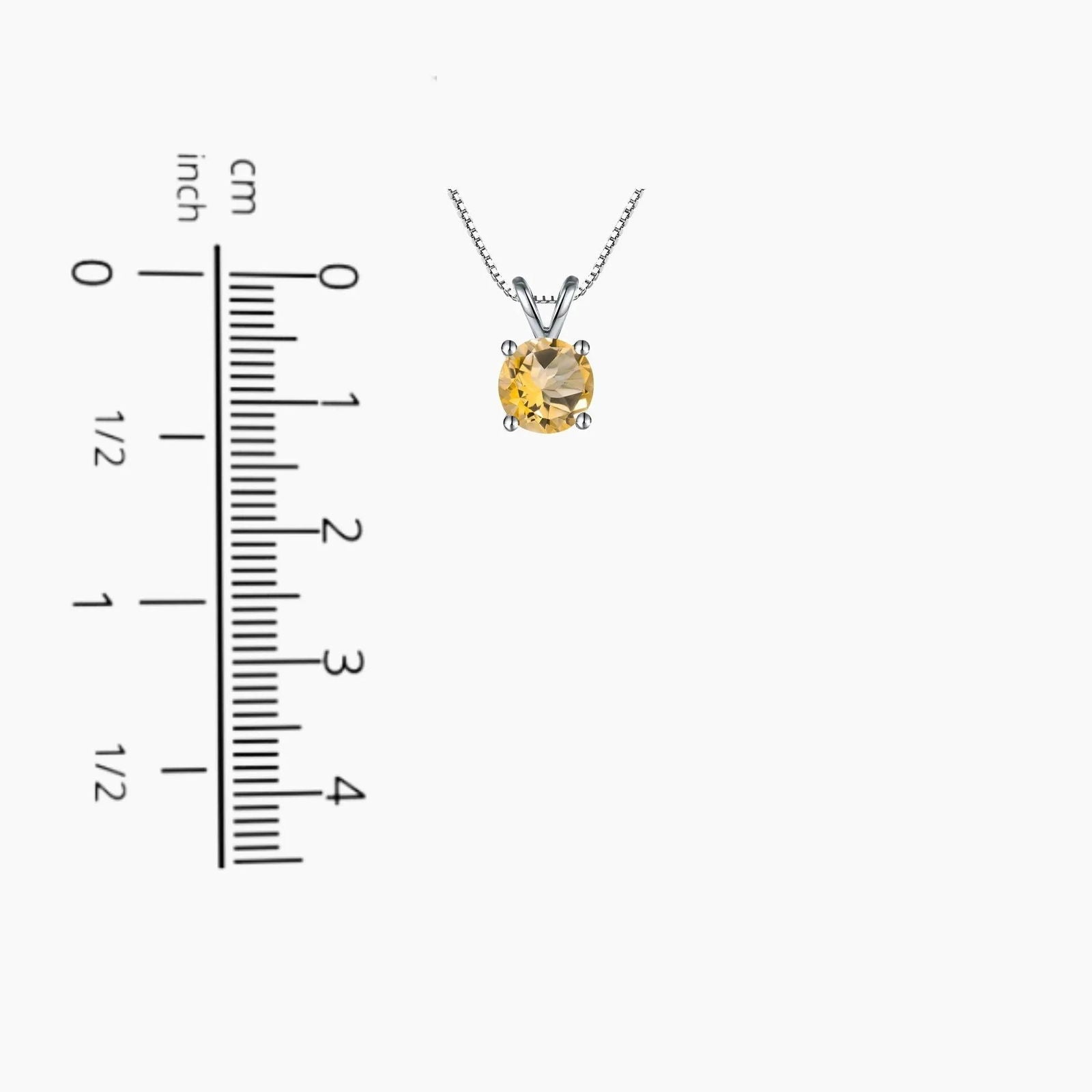 Round Shape Citrine Necklace in Sterling Silver - Irosk ® - Irosk Australia