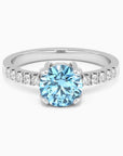 Round Shape Topaz Ring crafted in 925 Sterling Silver | Irosk Australia ® - Irosk Australia