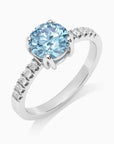 Round Shape Topaz Ring crafted in 925 Sterling Silver | Irosk Australia ® - Irosk Australia
