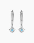 Round Topaz Drop Hoop Earrings in Silver - Irosk Australia ® - Irosk Australia