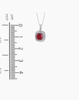 Ruby Cushion Cut Artistic Pendant Necklace in Sterling Silver - Irosk Australia