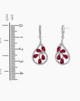 Ruby Dewdrop Earrings in Sterling Silver - Irosk Australia