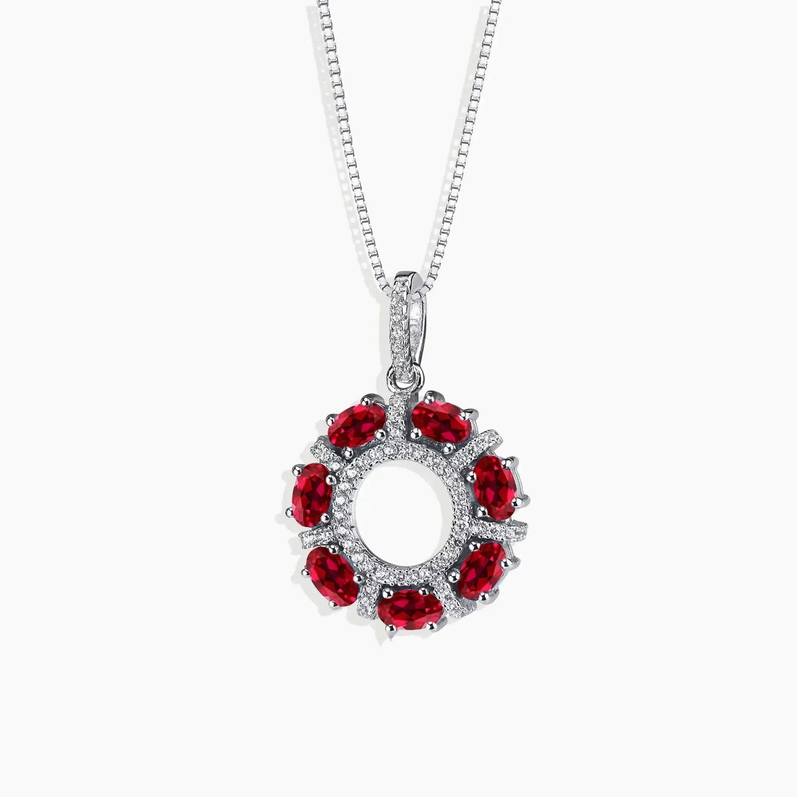 Ruby Galaxy Pendant Necklace in Sterling Silver - Irosk ® - Irosk Australia