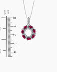 ruby celestial necklace on scale
