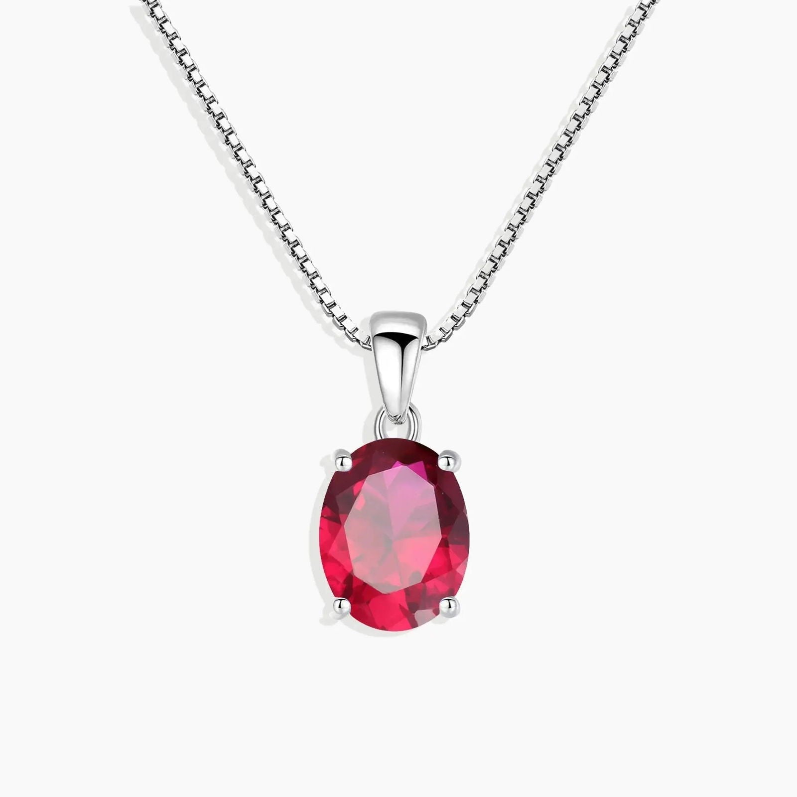 Ruby Oval Shape Pendant Necklace in 925 Sterling Silver - Irosk Australia ® - Irosk Australia