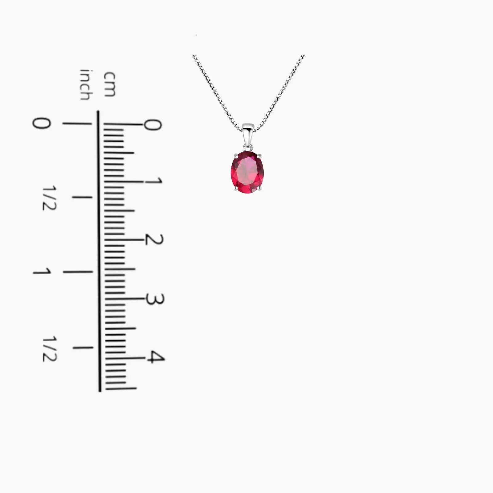 Ruby Oval Shape Pendant Necklace in 925 Sterling Silver - Irosk Australia ® - Irosk Australia