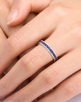 Sapphire channel ring with blue gemstones by Irosk Australia