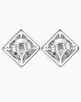 backside view of moissanite earrings