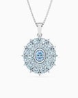 Sky Blue Topaz Cluster Necklace crafted in 925 Silver | Irosk ® - Irosk Australia