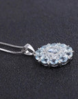 Sky Blue Topaz Cluster Necklace crafted in 925 Silver | Irosk ® - Irosk Australia