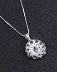 Sky Blue Topaz Cluster Necklace crafted in 925 Silver | Irosk ® - Irosk Australia