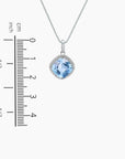 Sky Blue Topaz Cushion Cut Pendant in Sterling Silver - Irosk Australia