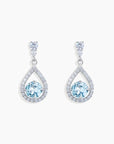Sky Blue Topaz Drop Earrings in Sterling Silver - Irosk Australia