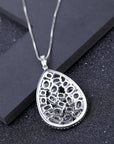 Sky Blue Topaz Drop Shape Cluster Necklace in Sterling Silver - Irosk Australia