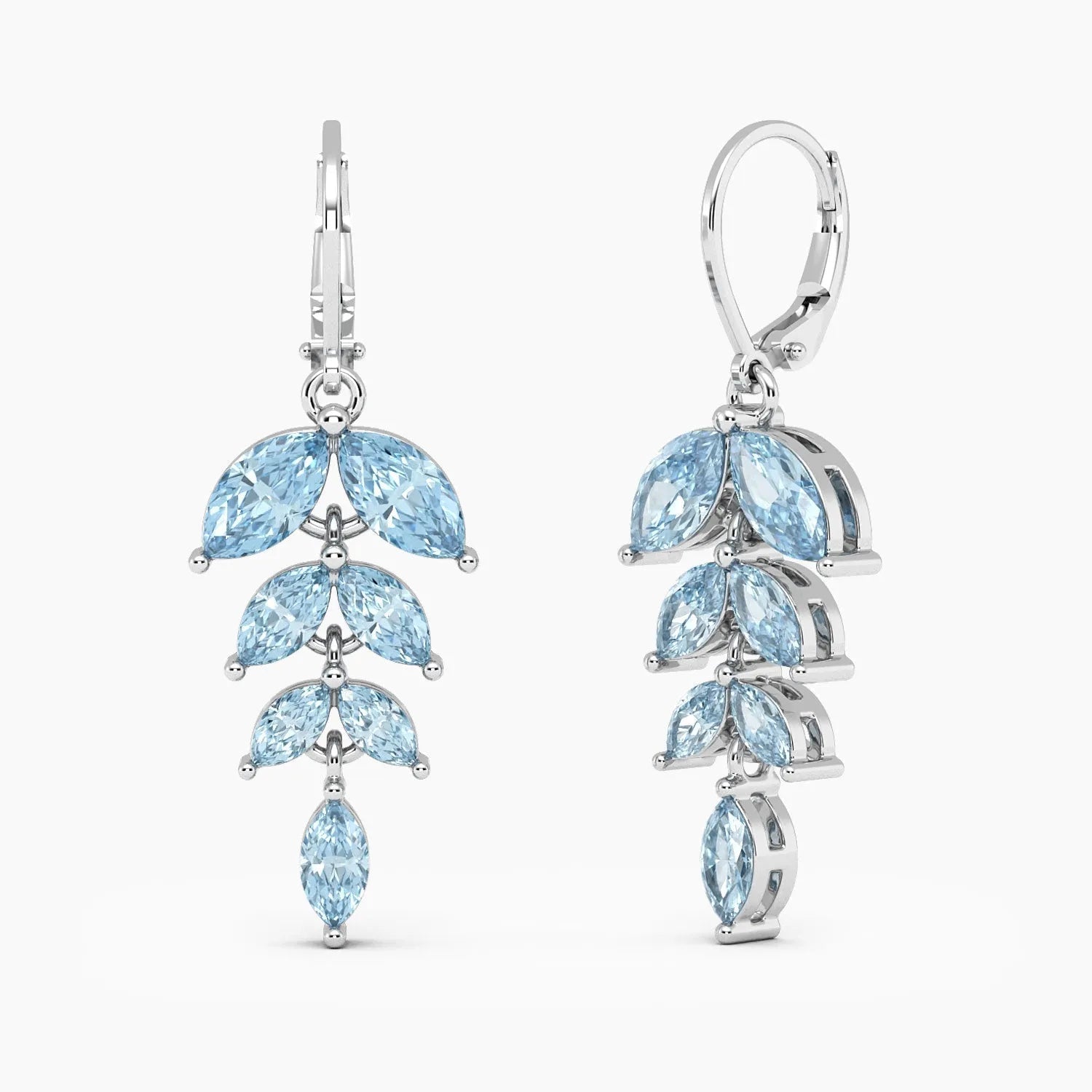 Sparkling Brilliance: Marquise Cut Topaz Statement Earrings in Silver | Irosk Australia ® - Irosk Australia
