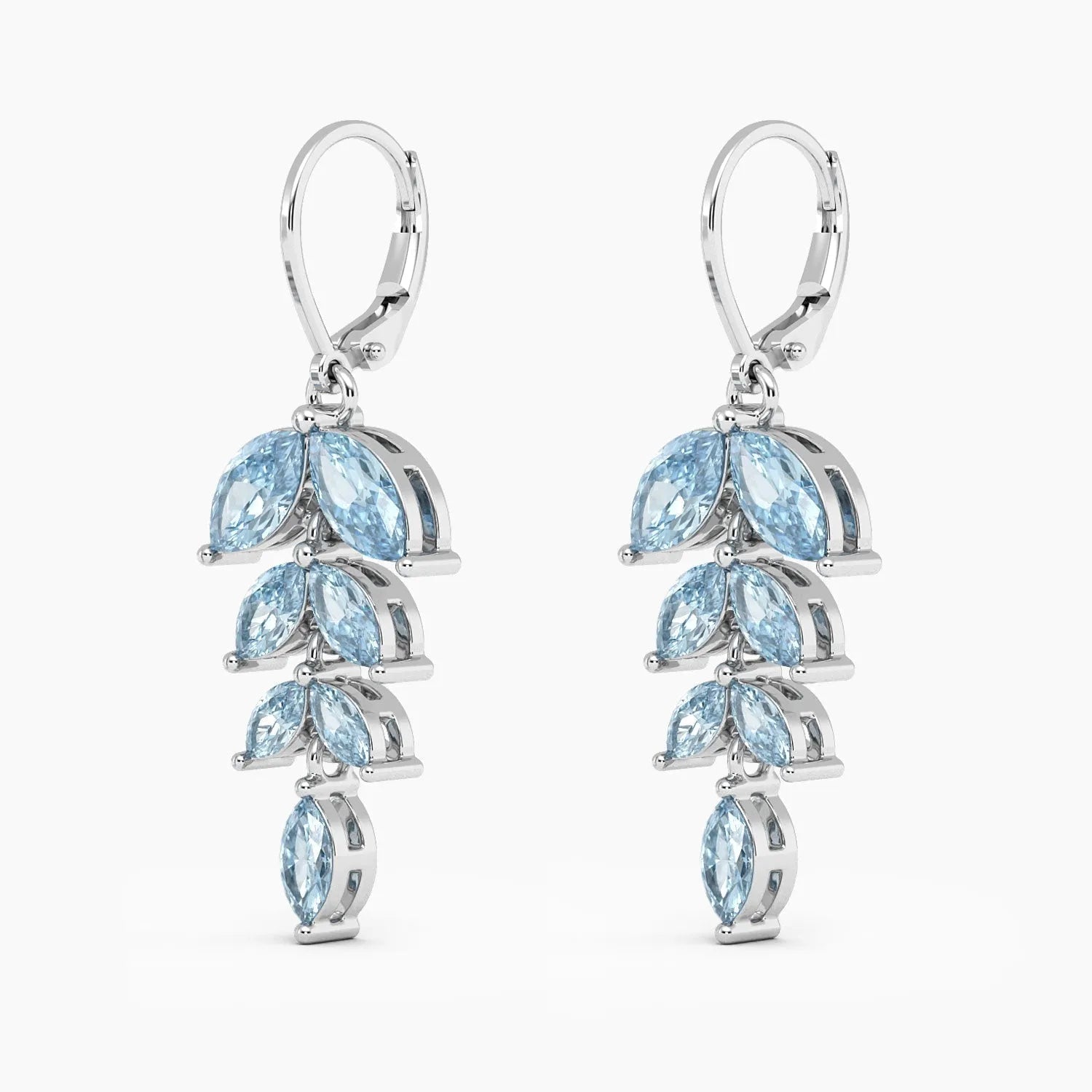 Sparkling Brilliance: Marquise Cut Topaz Statement Earrings in Silver | Irosk Australia ® - Irosk Australia