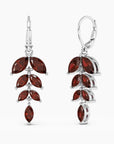 Sparkling Strength: Garnet Leaf Statement Earrings - Irosk Australia