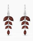 Sparkling Strength: Garnet Leaf Statement Earrings - Irosk Australia