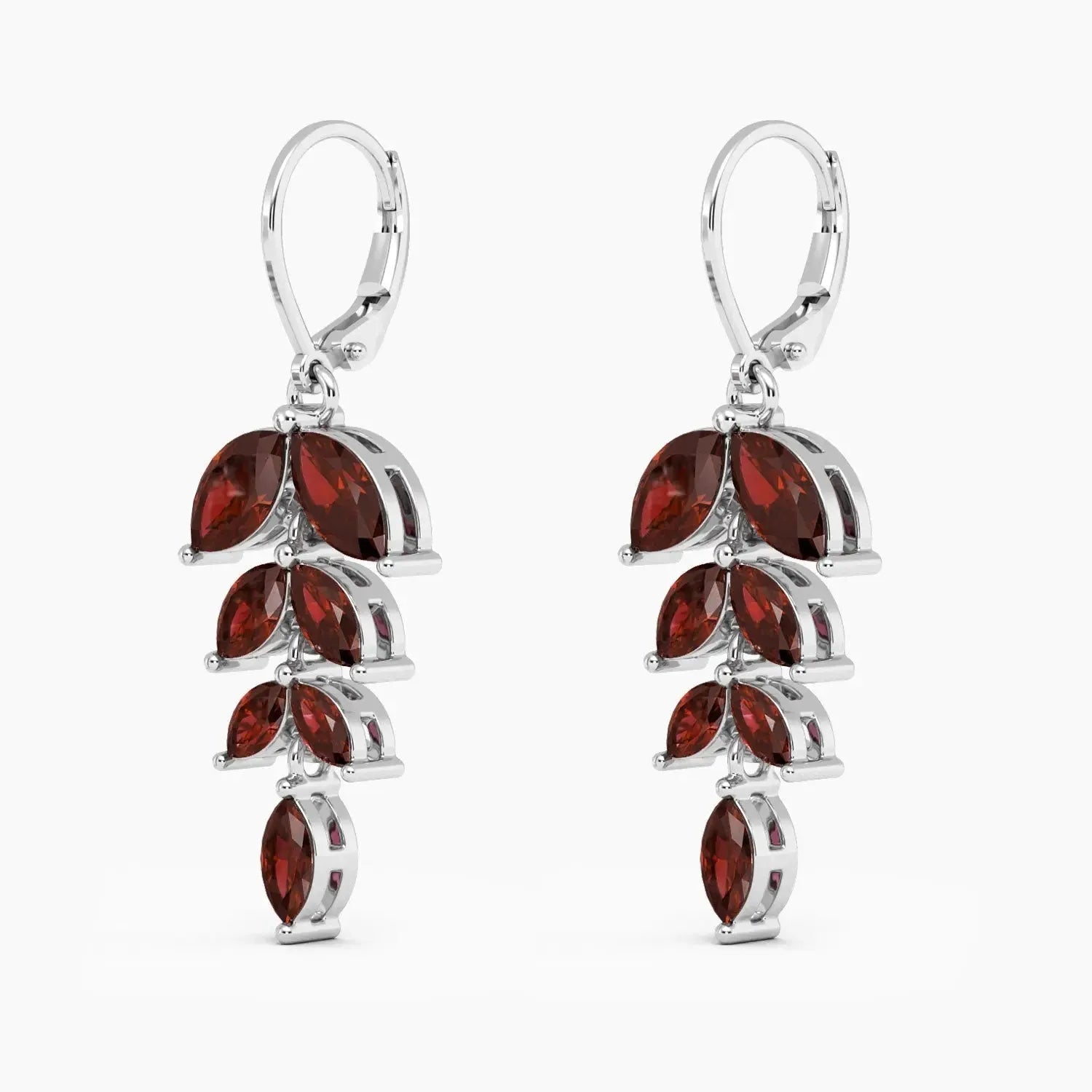 Sparkling Strength: Garnet Leaf Statement Earrings - Irosk Australia