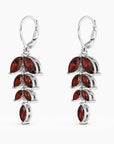 Sparkling Strength: Garnet Leaf Statement Earrings - Irosk Australia