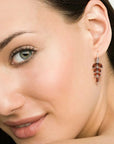 Sparkling Strength: Garnet Leaf Statement Earrings - Irosk Australia