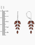 Sparkling Strength: Garnet Leaf Statement Earrings - Irosk Australia