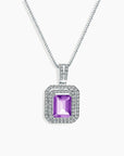 Sterling Silver Amethyst Baguette Cut Royale Pendant - Exquisite Women Jewellery - Irosk Australia
