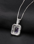 Sterling Silver Amethyst Baguette Cut Royale Pendant - Exquisite Women Jewellery - Irosk Australia
