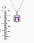 Sterling Silver Amethyst Baguette Cut Royale Pendant - Exquisite Women Jewellery - Irosk Australia