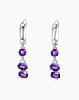 Sterling Silver Amethyst Drop Earrings - Elegant Fine Jewelry for Women - Irosk ® - Irosk Australia