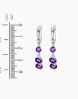 Sterling Silver Amethyst Drop Earrings - Elegant Fine Jewelry for Women - Irosk ® - Irosk Australia