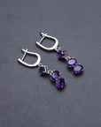 Sterling Silver Amethyst Drop Earrings - Elegant Fine Jewelry for Women - Irosk ® - Irosk Australia