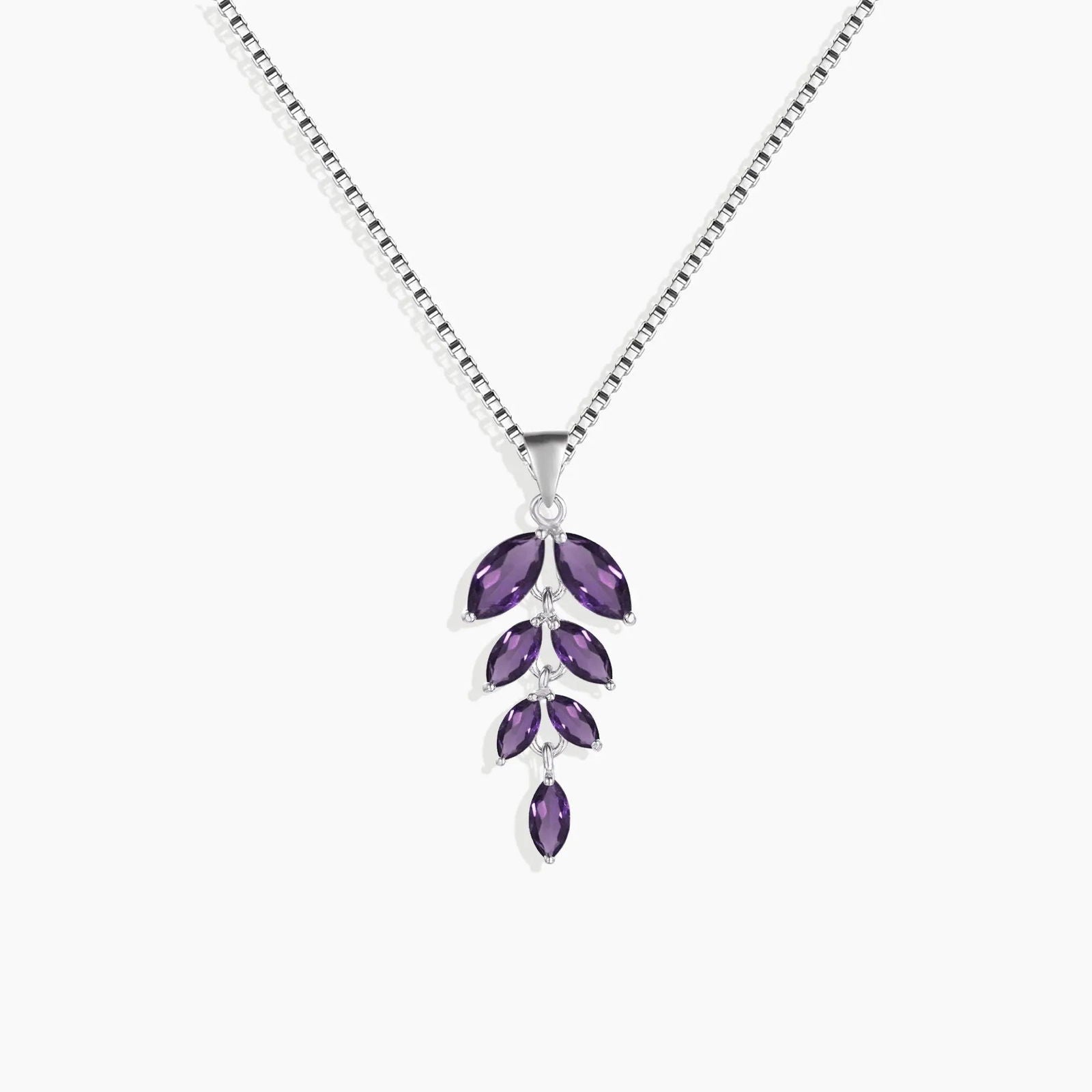 Sterling Silver Amethyst Necklace: February Birthstone Pendant - Irosk Australia