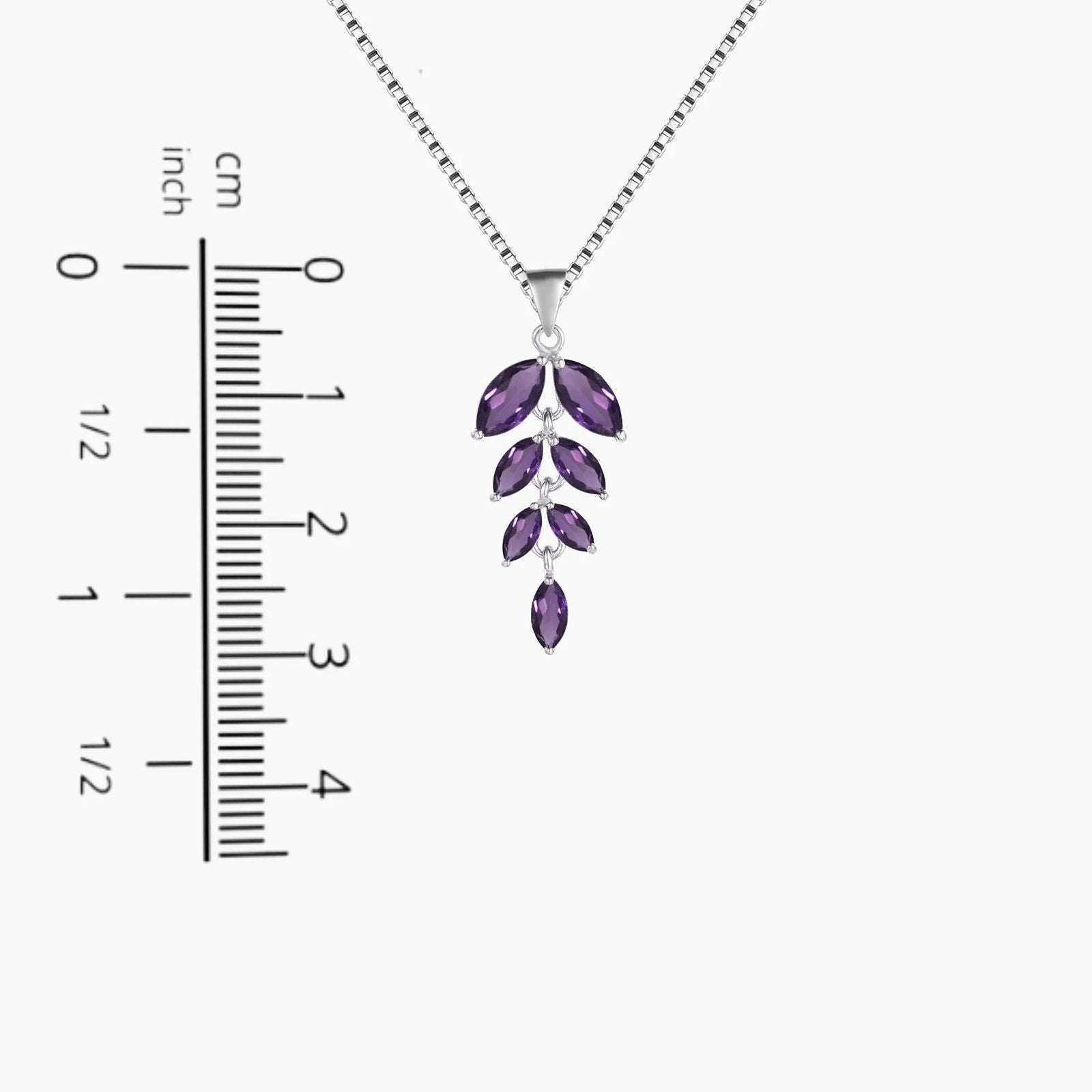 Sterling Silver Amethyst Necklace: February Birthstone Pendant - Irosk Australia