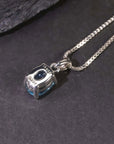 Swiss Blue Topaz Oval Pendant Necklace in Sterling Silver - Irosk Australia ® - Irosk Australia