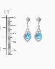 Swiss Blue Topaz Pear-Shaped Dangling Earrings - Sterling Silver - Irosk Australia ® - Irosk Australia