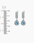 Swiss Blue Topaz Pear Cut Dangling Earrings - Irosk Australia