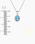 Swiss Bule Topaz Oval Cut Regal Pendant Necklace in Sterling Silver - Irosk Australia
