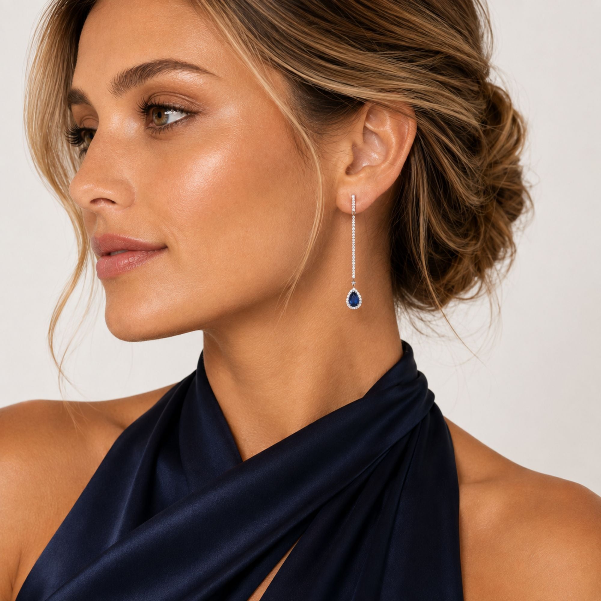 Sapphire Dangle Earrings in Sterling Silver | Irosk®